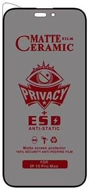 MATTE PRIVACY [5 Pack] Ceramic Screen Protectors for iPhone 15 Pro Max - Durable Flexible Shockproof Protection Film