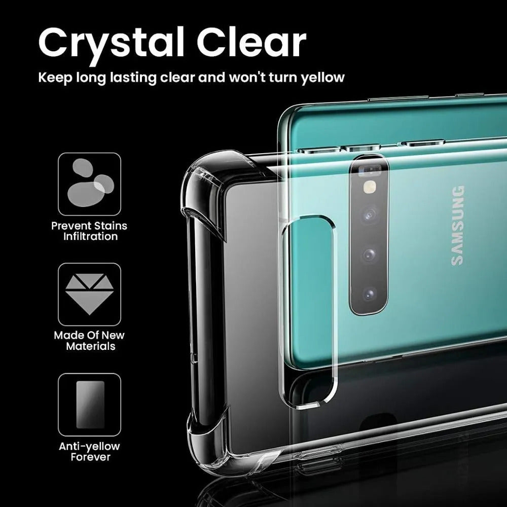 For Samsung Galaxy S10e S10 S9 S8 Plus S7 Edge S10+ S9+ S8+ Clear Phone Case Airbag Shockproof Clear TPU Cover Casing Soft Silicone Case