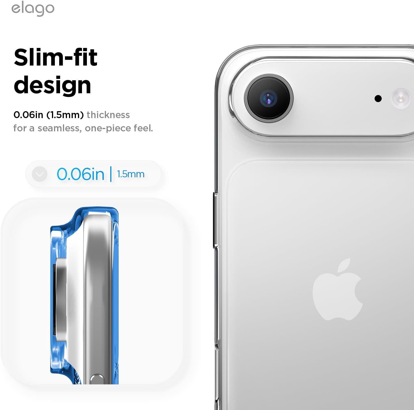 elago for iPhone Air Case, Crystral Clear Case, PC + TPU Hybrid Technology, Ultra Slim, Raised Camera Protection, Durable Scratch-Resistant, Shockproof Protective Cover, 6.5 inch