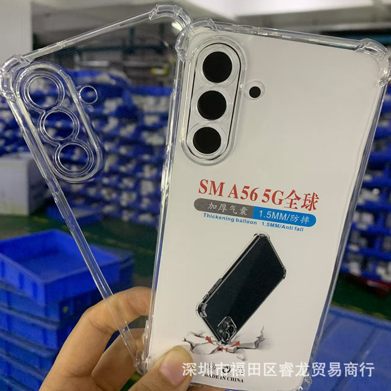 Applicable to Samsung A56Phone case A26Transparent Soft Shell S25U Protective Sleeve A36Airbag Anti-Fall S25Full Coverage Rubber Sleeve