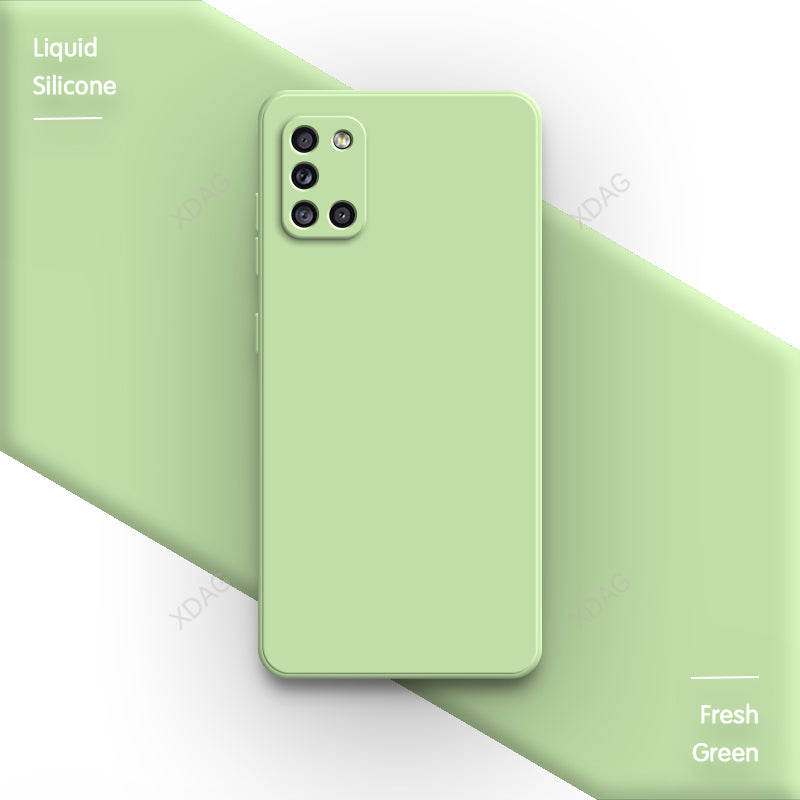 Half Wrapped Back Cover for Samsung A31 A41 A21S A51 A71 High Quality Internal Flocking Soft Liquid Silicone Phone Case Carcasas