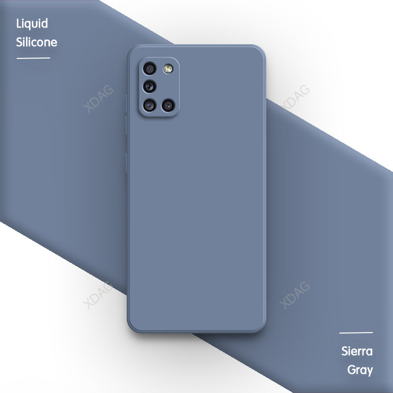 Half Wrapped Back Cover for Samsung A31 A41 A21S A51 A71 High Quality Internal Flocking Soft Liquid Silicone Phone Case Carcasas