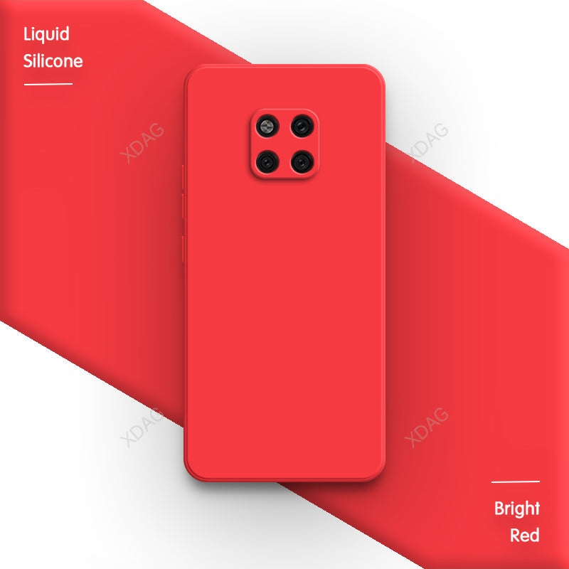 Original Soft Phone Case for Huawei Mate20 Mate 20 Pro X Square Liquid Silicone Luxury 20Pro Mate20Pro 20X 5G Back Cover Funda