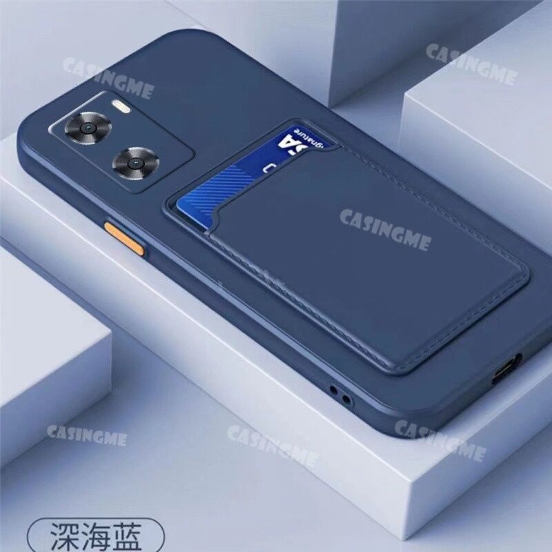Casing For Oppo A77S A57 A 57 A77 A76 A36 A96 A 96 A55 4G 5G Fashion Liquid Silicon Phone Case Bumper Shockproof Casing Soft TPU Couple Camera Protection Back Cover With Card Slot