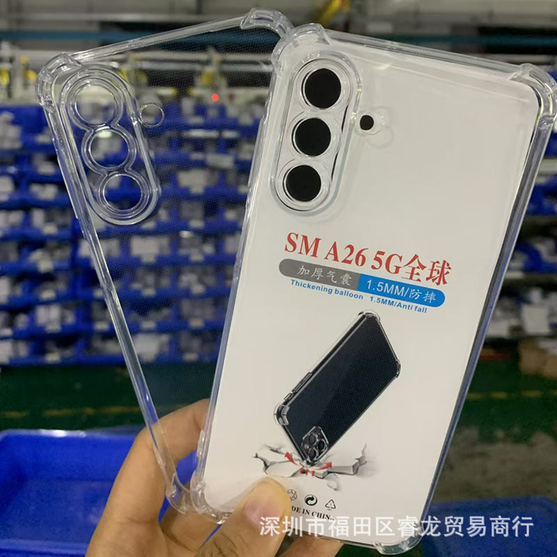 Applicable to Samsung A56Phone case A26Transparent Soft Shell S25U Protective Sleeve A36Airbag Anti-Fall S25Full Coverage Rubber Sleeve
