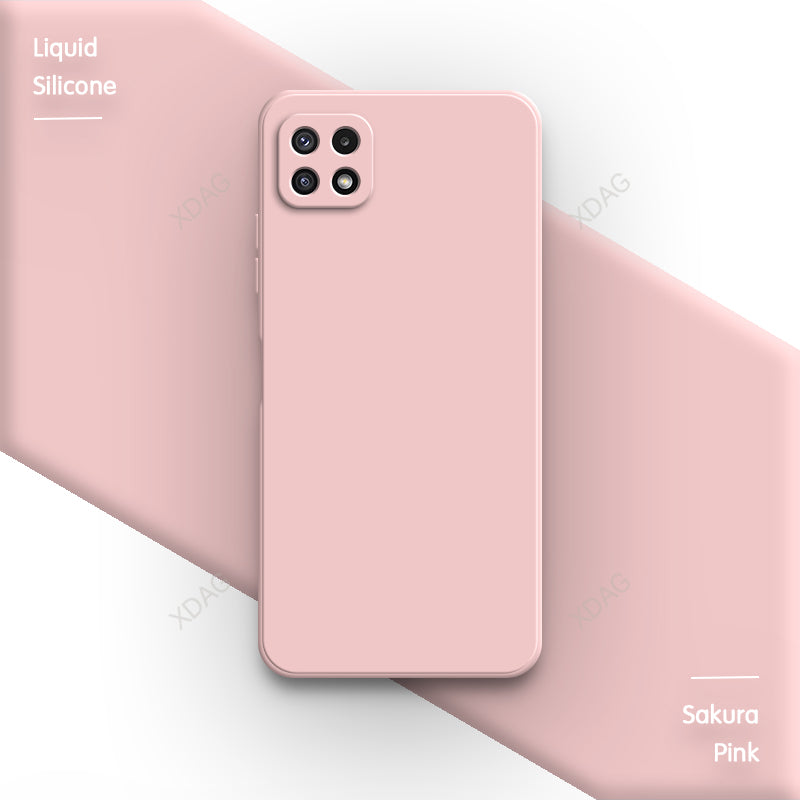 Original Phone Case for Samsung Galaxy A22 5G 6.6" Square High Qualtiy Liquid Silicone Bag SM-A226 SC-56B Soft Simple Back Cover