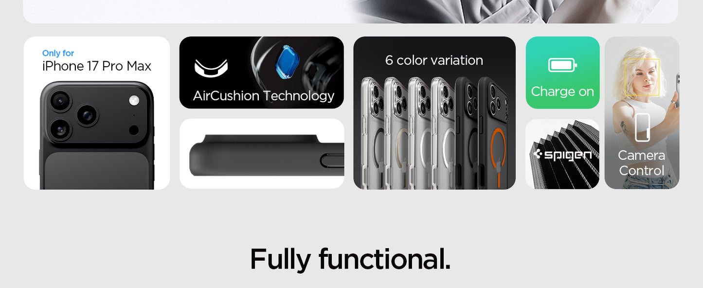 Spigen Compatible with iPhone 17 Pro Max Case Ultra Hybrid MagFit - Clear White