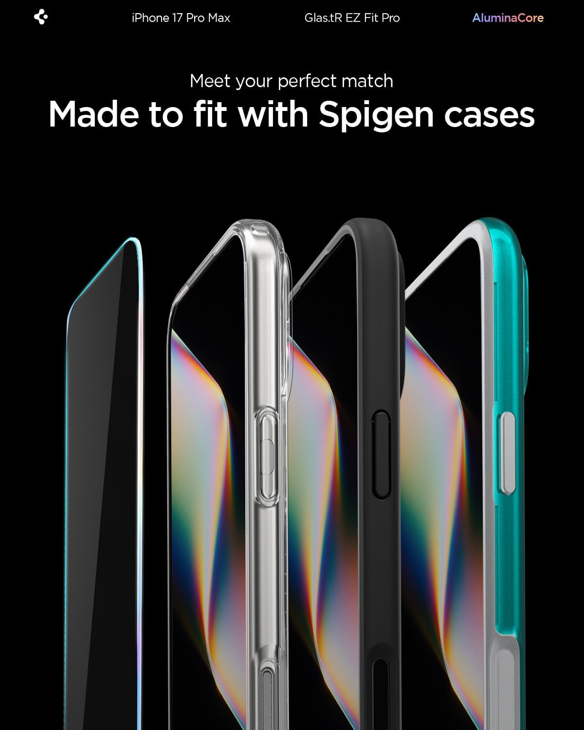 Spigen Screen Protector for iPhone 17 Pro Max/16 Pro Max Glas.tR EZ Fit Pro - 2 Pack